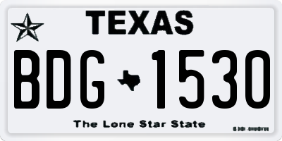 TX license plate BDG1530