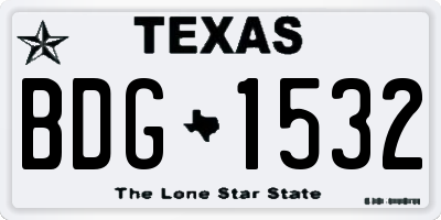 TX license plate BDG1532