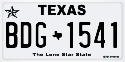 TX license plate BDG1541