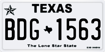 TX license plate BDG1563