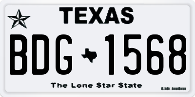 TX license plate BDG1568