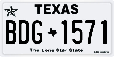 TX license plate BDG1571