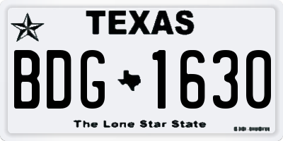 TX license plate BDG1630