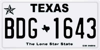 TX license plate BDG1643