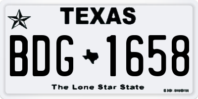 TX license plate BDG1658