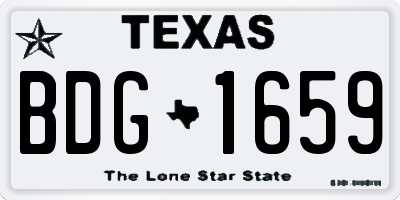 TX license plate BDG1659