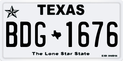 TX license plate BDG1676