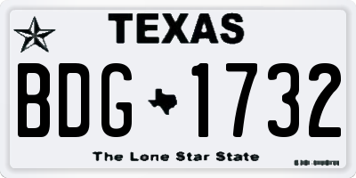 TX license plate BDG1732