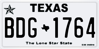 TX license plate BDG1764