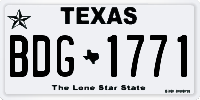 TX license plate BDG1771