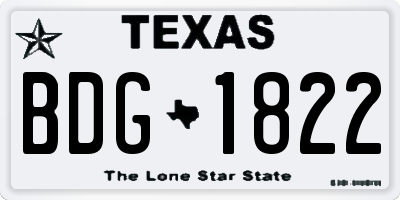 TX license plate BDG1822