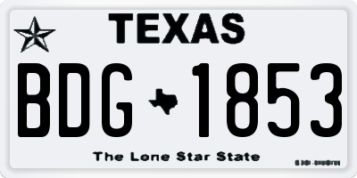 TX license plate BDG1853