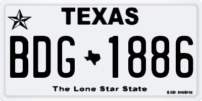 TX license plate BDG1886