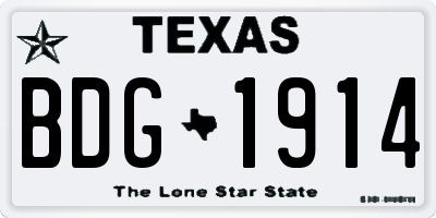 TX license plate BDG1914