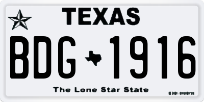 TX license plate BDG1916