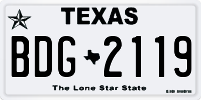 TX license plate BDG2119