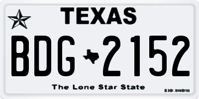 TX license plate BDG2152