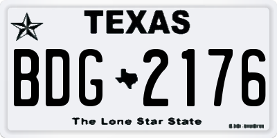 TX license plate BDG2176