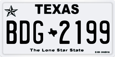 TX license plate BDG2199