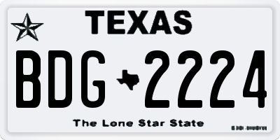 TX license plate BDG2224