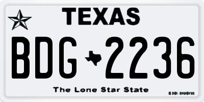 TX license plate BDG2236
