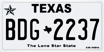 TX license plate BDG2237