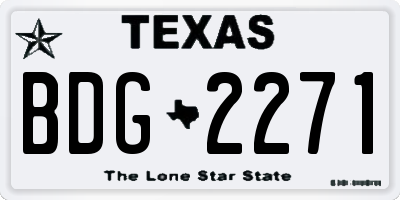 TX license plate BDG2271