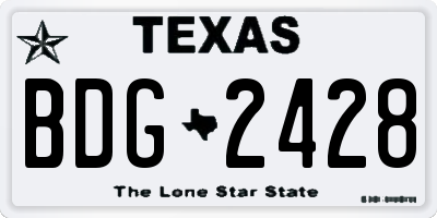 TX license plate BDG2428