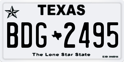 TX license plate BDG2495