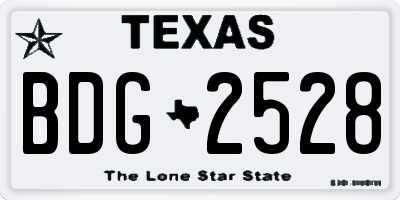 TX license plate BDG2528