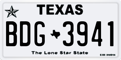 TX license plate BDG3941