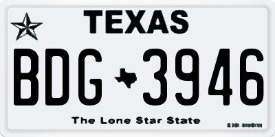 TX license plate BDG3946