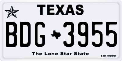 TX license plate BDG3955