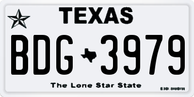 TX license plate BDG3979