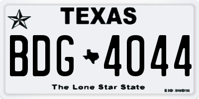 TX license plate BDG4044