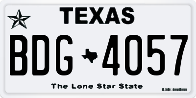 TX license plate BDG4057