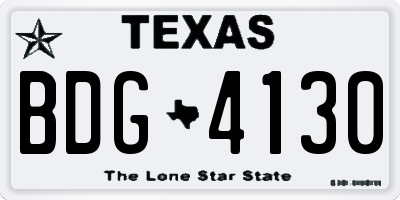 TX license plate BDG4130