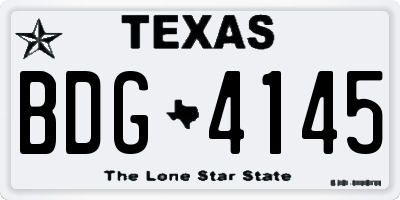 TX license plate BDG4145