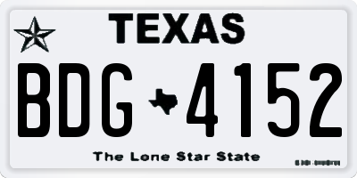 TX license plate BDG4152