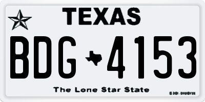 TX license plate BDG4153