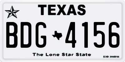 TX license plate BDG4156