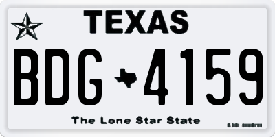 TX license plate BDG4159