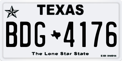 TX license plate BDG4176