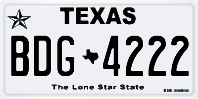 TX license plate BDG4222