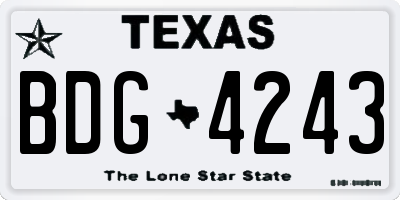TX license plate BDG4243