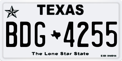 TX license plate BDG4255