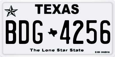 TX license plate BDG4256