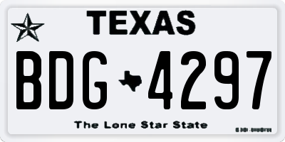 TX license plate BDG4297