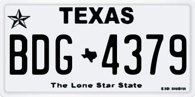 TX license plate BDG4379