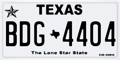 TX license plate BDG4404